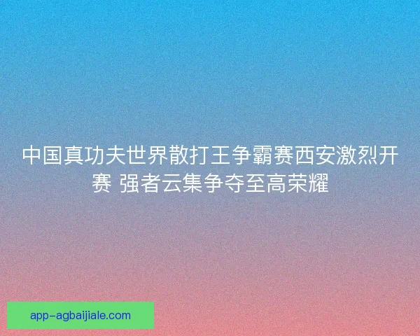 中国真功夫世界散打王争霸赛西安激烈开赛 强者云集争夺至高荣耀