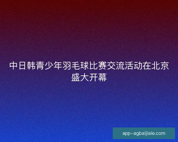 中日韩青少年羽毛球比赛交流活动在北京盛大开幕