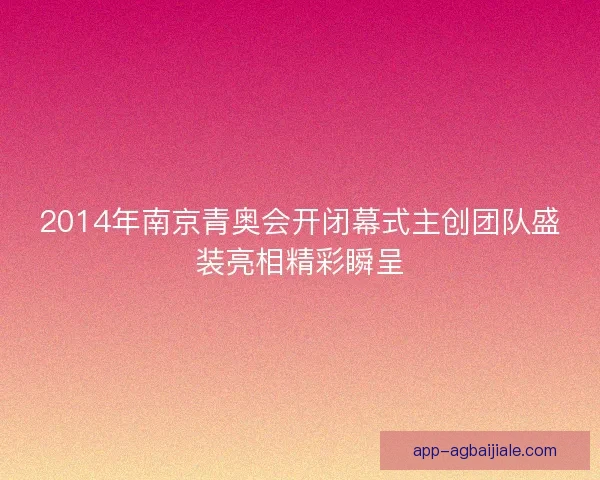 2014年南京青奥会开闭幕式主创团队盛装亮相精彩瞬呈